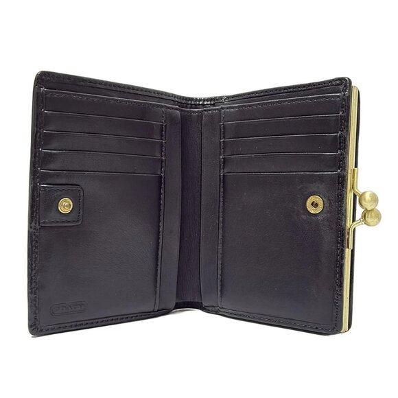 Auth COACH Ergo - Black Leather Bifold Wallet - Picture 2 of 5